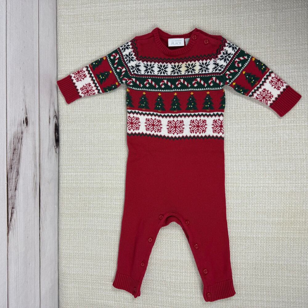 The Children's Place Sweater One‎ Piece Outfit Christmas 6-9 Mo.